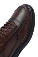 Erkek Kahverengi Bağcıklı Deri Casual Sneaker | Derimod