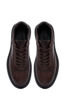 Erkek Kahverengi Bağcıklı Deri Casual Sneaker | Derimod