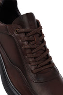 Erkek Kahverengi Bağcıklı Deri Casual Sneaker | Derimod