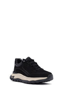 Men's Black Lace-Up Thick-Soled Nubuck Leather Casual Sneaker | Derimod
