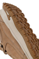 Erkek Bej Bağcıklı Kalın Tabanlı Nubuk Deri Casual Sneaker | Derimod