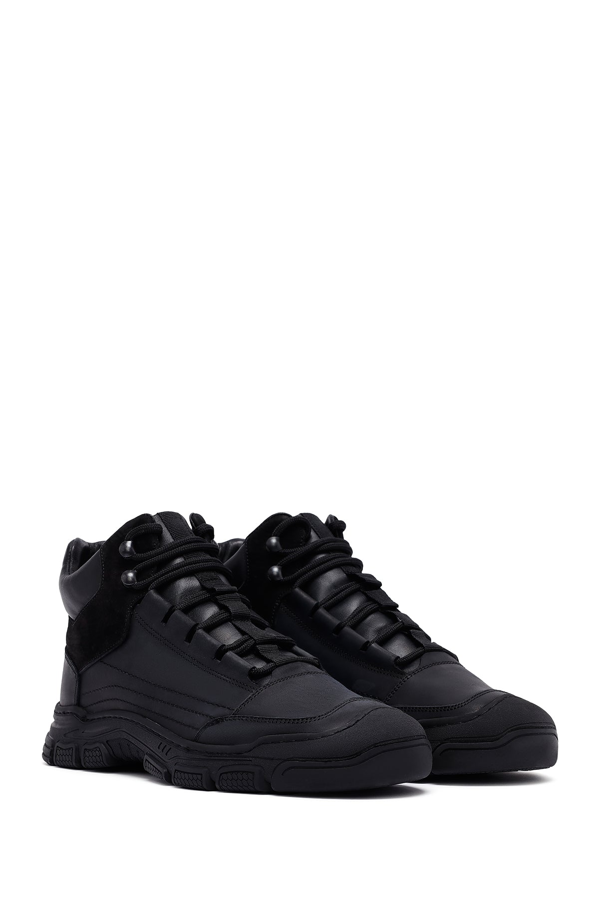 Erkek Siyah Bağcıklı Deri Casual Bot