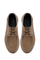 Men's Mink Laced Nubuck Leather Casual Shoes | Derimod