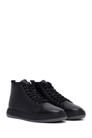 Men's Black Lace-Up Zipper Leather Sports Boots | Derimod