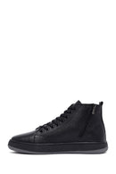 Men's Black Lace-Up Zipper Leather Sports Boots | Derimod