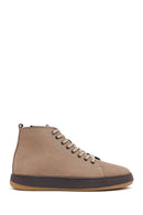 Men's Mink Lace-Up Zippered Nubuck Leather Sports Boots | Derimod
