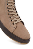 Men's Mink Lace-Up Zippered Nubuck Leather Sports Boots | Derimod