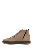Men's Mink Lace-Up Zippered Nubuck Leather Sports Boots | Derimod