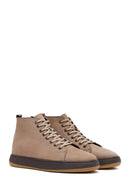 Men's Mink Lace-Up Zippered Nubuck Leather Sports Boots | Derimod
