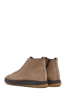 Men's Mink Lace-Up Zippered Nubuck Leather Sports Boots | Derimod