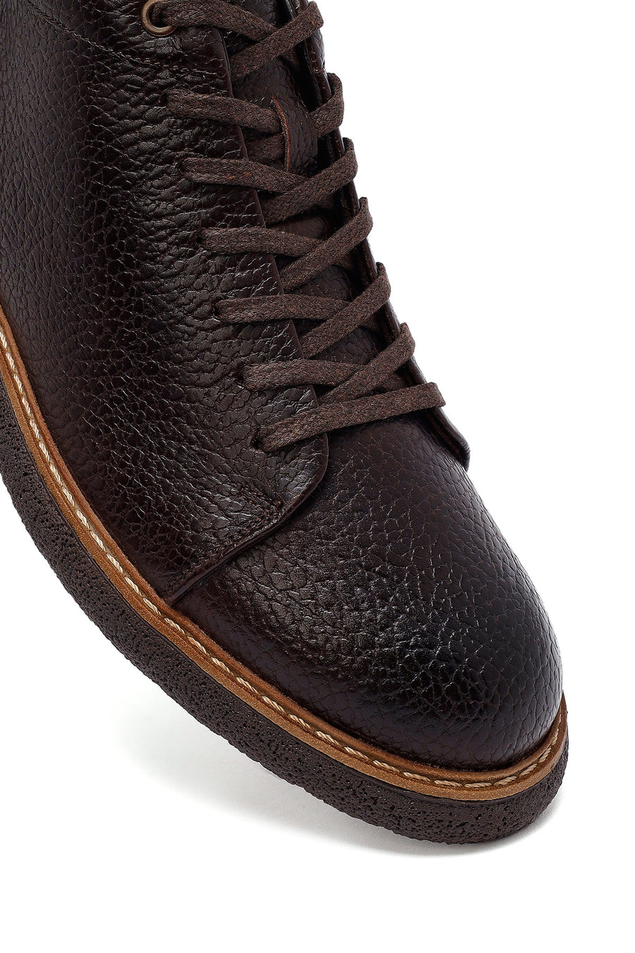 Men's Brown Lace-Up Leather Casual Boots