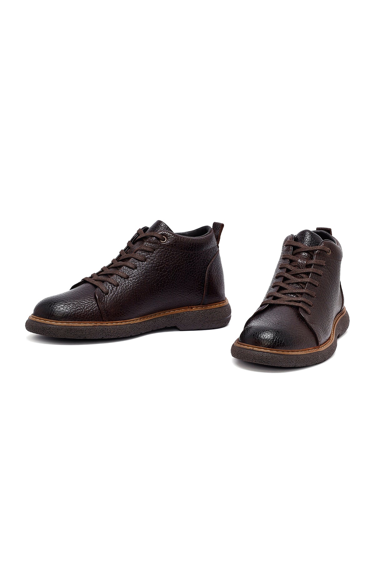 Erkek Kahverengi Bağcıklı Deri Casual Bot