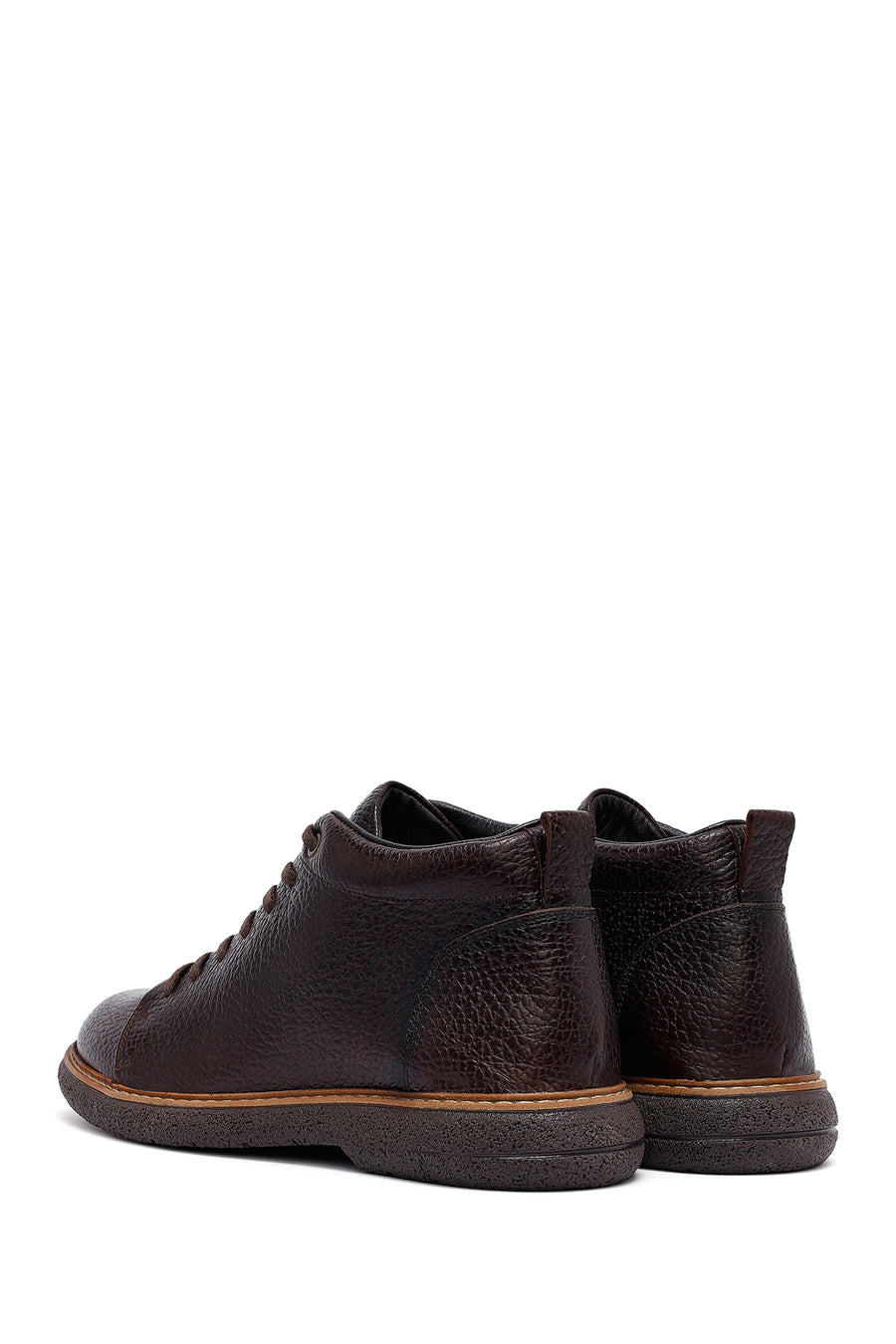 Men's Brown Lace-Up Leather Casual Boots