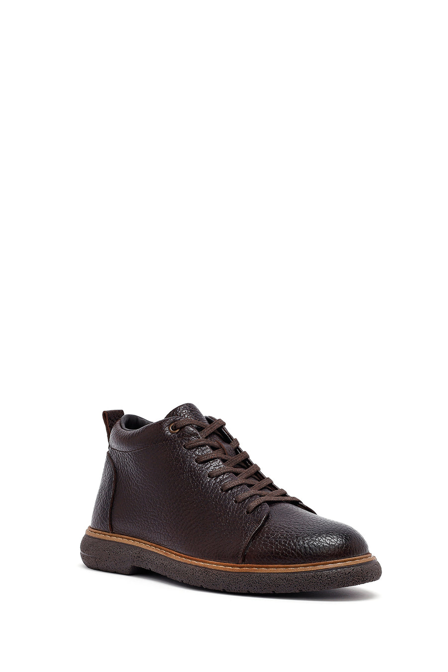 Men's Brown Lace-Up Leather Casual Boots