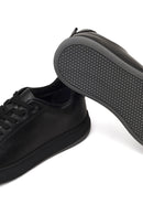 Erkek Siyah Bağcıklı Kalın Tabanlı Deri Sneaker | Derimod