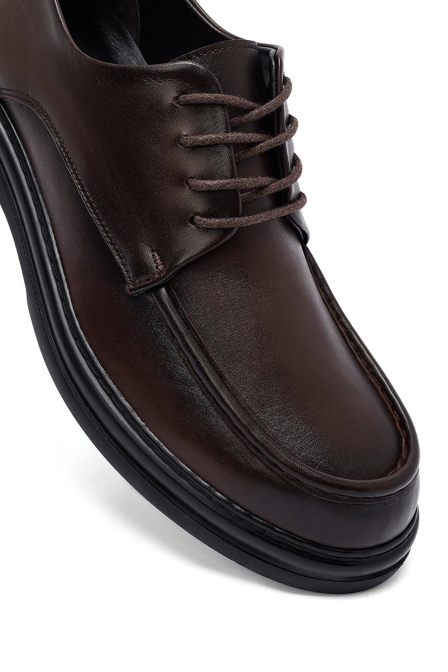 Men's Brown Lace Up Leather Casual Shoes