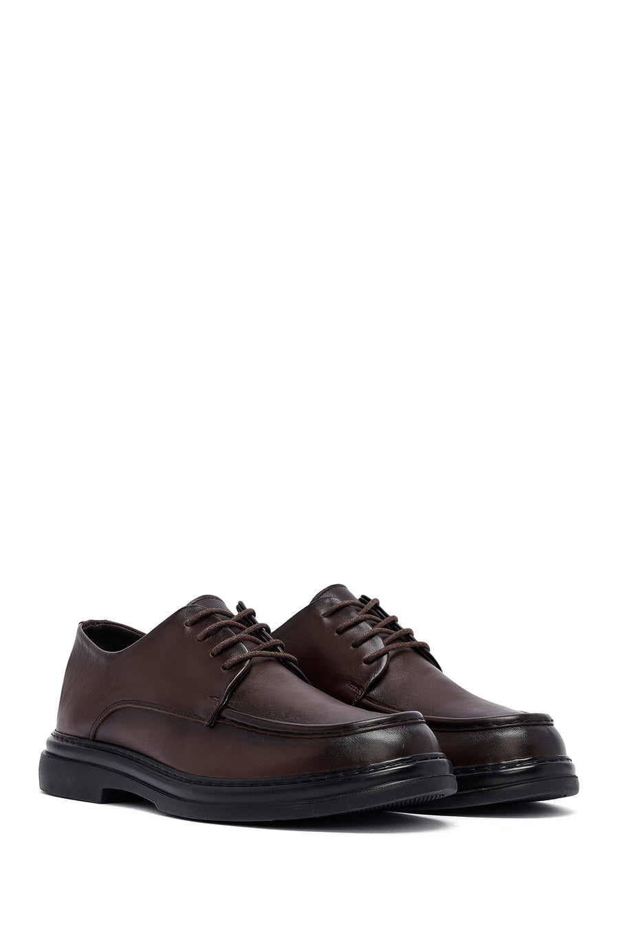 Men's Brown Lace Up Leather Casual Shoes