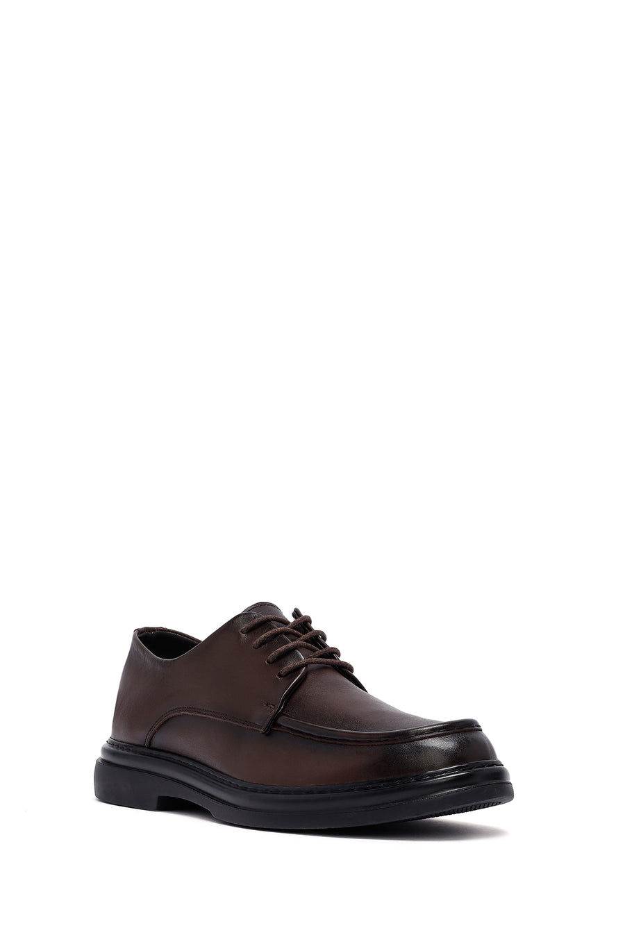 Men's Brown Lace Up Leather Casual Shoes
