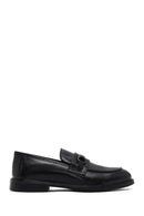 Men's Black Buckled Leather Loafer | Derimod