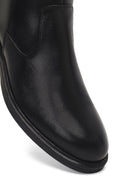 Men's Black Zippered Leather Casual Boots | Derimod