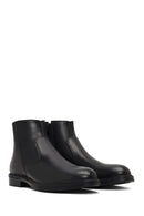 Men's Black Zippered Leather Casual Boots | Derimod