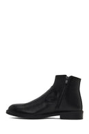 Men's Black Zippered Leather Casual Boots | Derimod