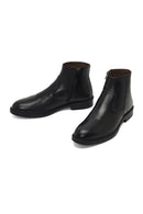 Men's Black Zippered Leather Casual Boots | Derimod