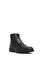 Men's Black Zippered Leather Casual Boots | Derimod
