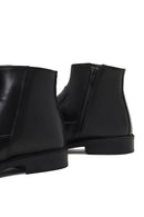 Men's Black Zippered Leather Casual Boots | Derimod