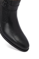 Erkek Siyah Toka Detaylı Fermuarlı Deri Klasik Bot | Derimod