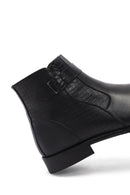 Erkek Siyah Toka Detaylı Fermuarlı Deri Klasik Bot | Derimod