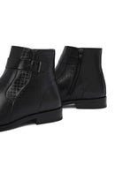 Erkek Siyah Toka Detaylı Fermuarlı Deri Klasik Bot | Derimod