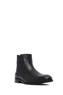 Erkek Siyah Toka Detaylı Fermuarlı Deri Klasik Bot | Derimod