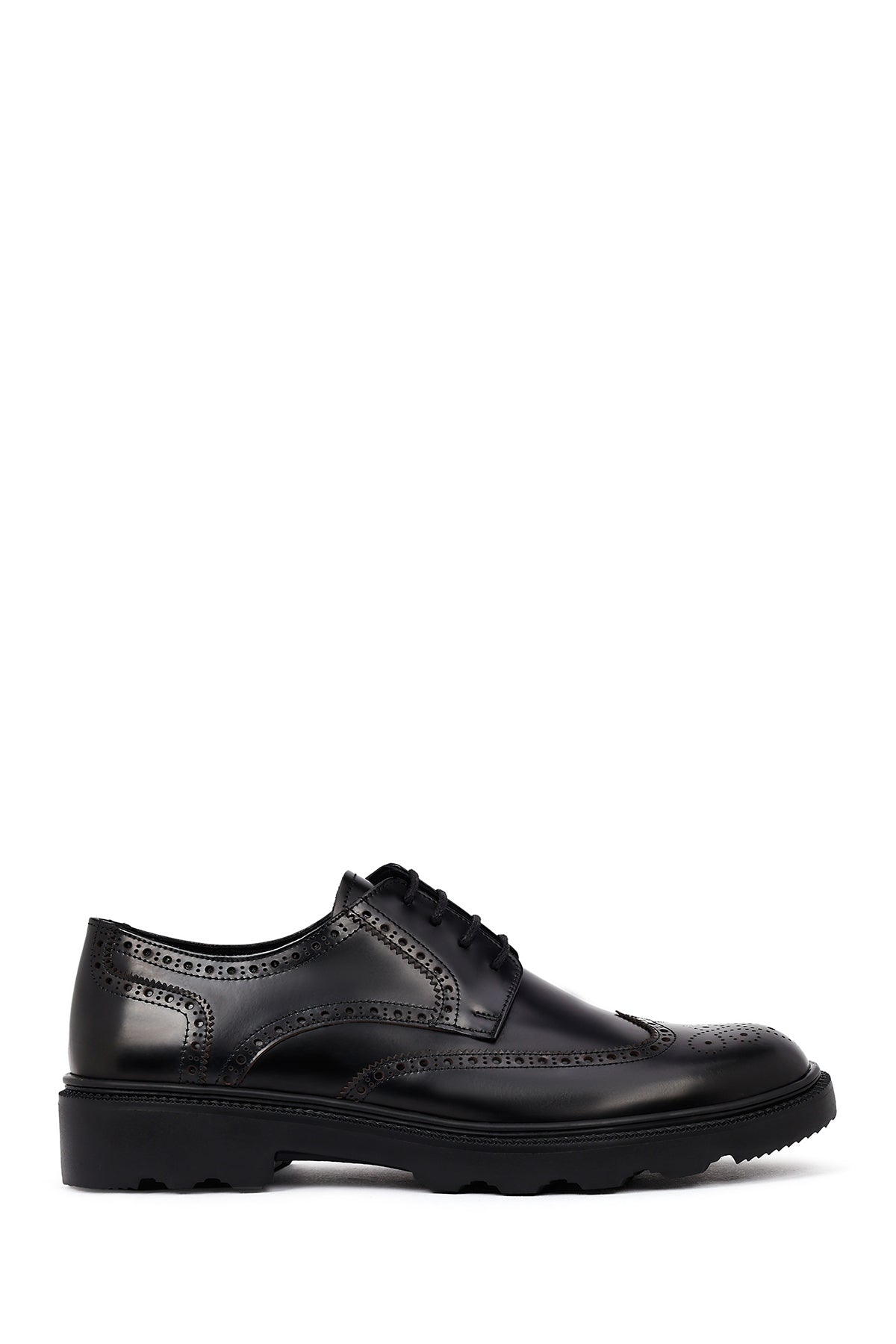 Men's Black Thick-Soled Leather Casual Shoes 25WFD671522 | Derimod