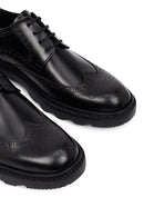 Men's Black Thick-Soled Leather Casual Shoes | Derimod