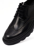 Men's Black Thick-Soled Leather Casual Shoes | Derimod