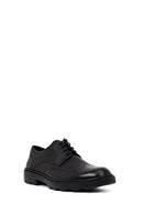 Men's Black Thick-Soled Leather Casual Shoes | Derimod
