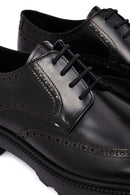 Men's Black Thick-Soled Leather Casual Shoes | Derimod