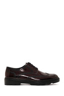Men's Burgundy Thick Sole Leather Casual Shoes | Derimod