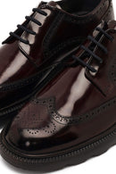 Men's Burgundy Thick Sole Leather Casual Shoes | Derimod