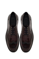 Men's Burgundy Thick Sole Leather Casual Shoes | Derimod