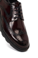 Men's Burgundy Thick Sole Leather Casual Shoes | Derimod