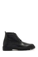 Men's Black Zippered Leather Casual Boot | Derimod