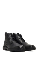 Men's Black Zippered Leather Casual Boot | Derimod