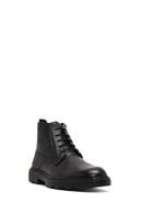 Men's Black Zippered Leather Casual Boot | Derimod