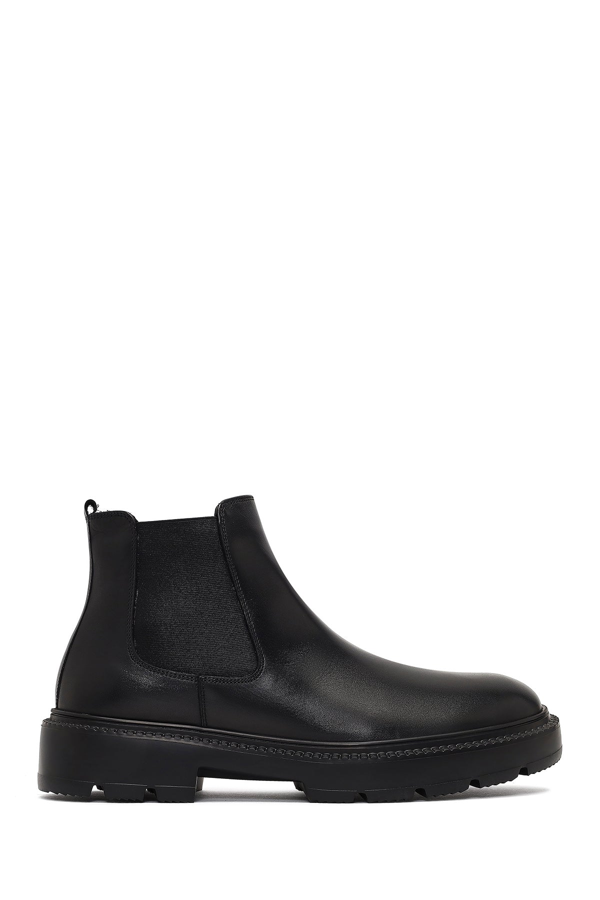 Men's Black Leather Chelsea Boot 25WFD671818 | Derimod