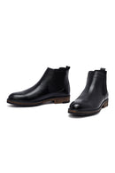 Male Black Leather Chelsea Boots | Derimod