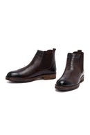 Male Brown Leather Chelsea Boots | Derimod