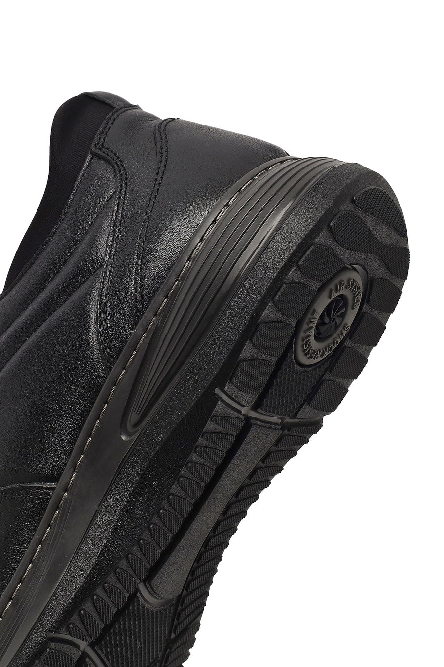 Erkek Siyah Bağcıklı Kalın Tabanlı Deri Casual Sneaker