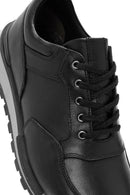 Erkek Siyah Bağcıklı Deri Casual Sneaker | Derimod
